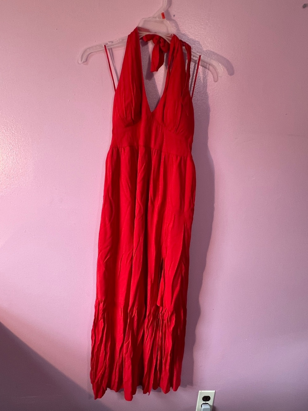 Red Halter Maxi Dress - Women
